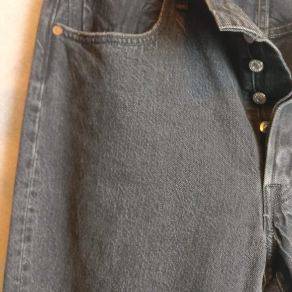 Levi's 501XX Skinny Button Fly HighRise DarkWash Rawhem Jean -w32/Measuremnt - Picture 6 of 10